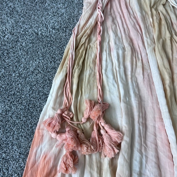 Liquorish Tassel Pastel Maxi Dress Peach Blush Backless Women's Small/Medium - Picture 2 of 10